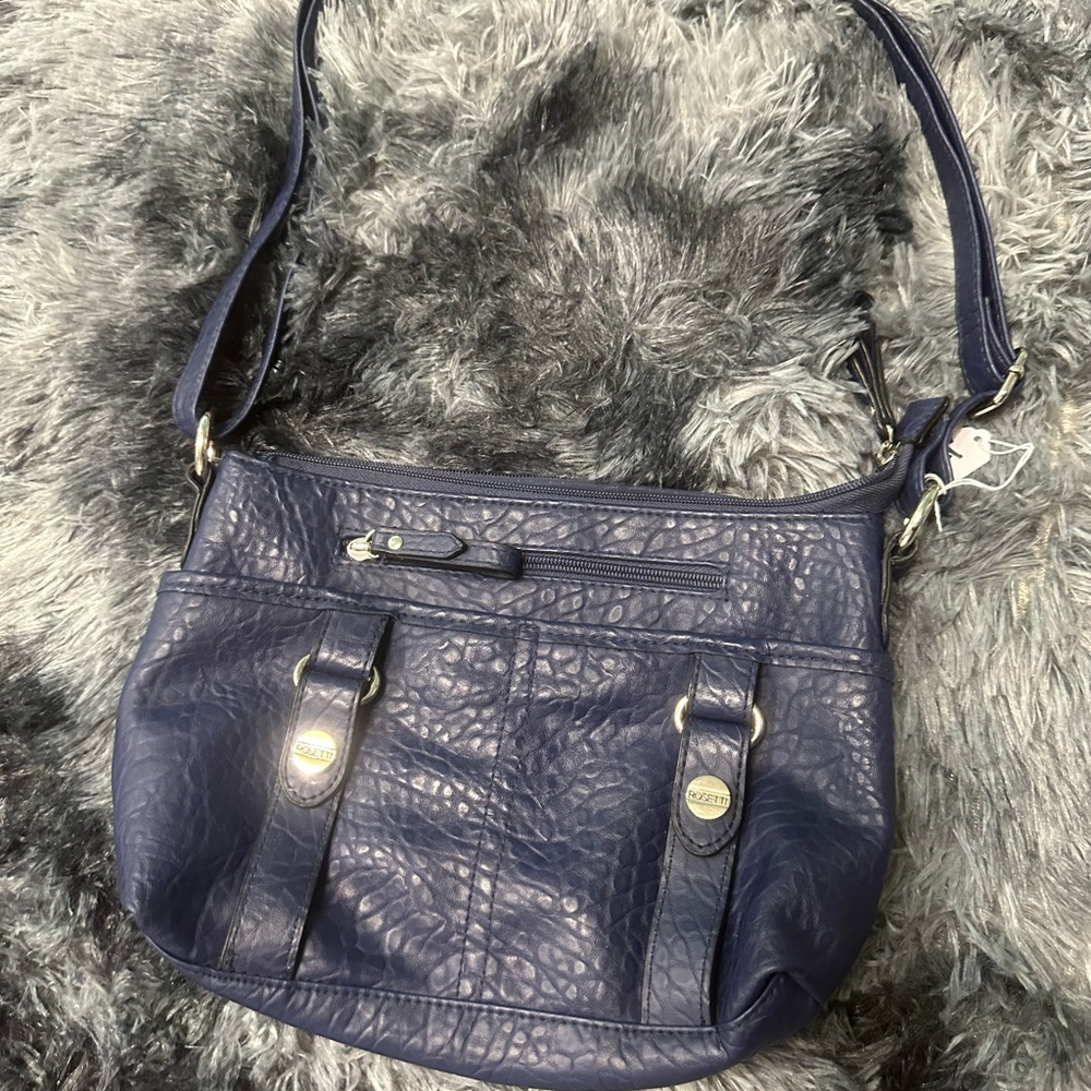 Rossetti Navy Blue leather Crossbody Shoulder Bag